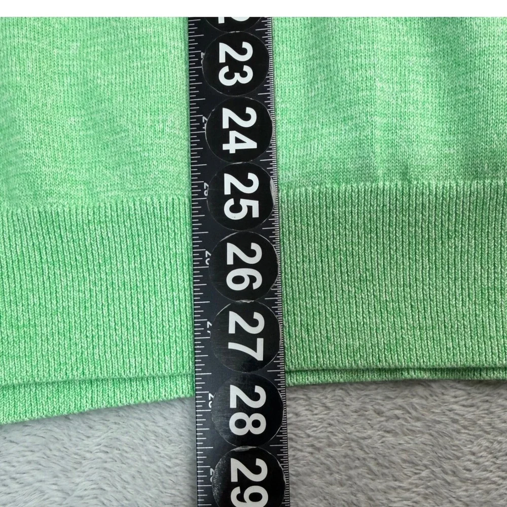NEW Lands End Sweater Mens Large 42-44 Green Supima Cotton Pullover Long Sleeve
